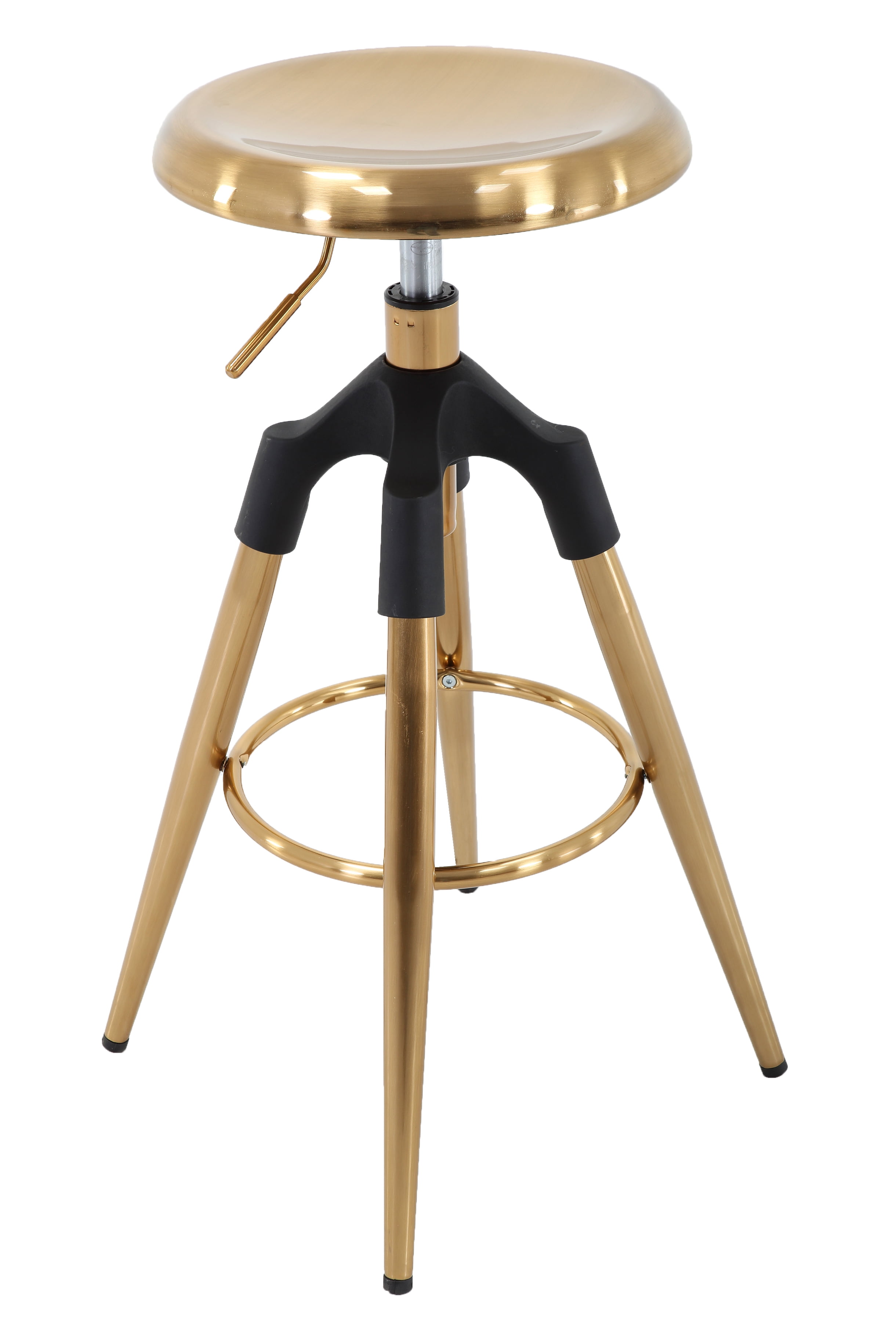 Adjustable Height Barstool in Gold Chromed Finish
