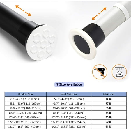 Tension Shower Curtain Rods 28 43 3 Inch Room Divider Never Rust Adjustable Spring For Window Bathroom Balcony Laundry Non Slip No Drilling Easy To Install Black Matte Canada Tension Shower Curtain Rods 28 43 3, 82 Inches Wide Shower Curtain Rod 80