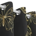 thumbnail image 3 of Butterflies Golden Black Out Curtains 84 Inch Length for Bedroom Living Room Windows 2 Panels Set, 3 of 6