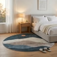 thumbnail image 3 of RUG ROBOT 4ft Round Rugs, Modern Area Rug for Living Room, Non-Slip Washable Rug with Nature Inspired Design for Bedroom, Dining Room, Stylish Indoor Circular Abstract Rug Home Decor, Blue, 3 of 13