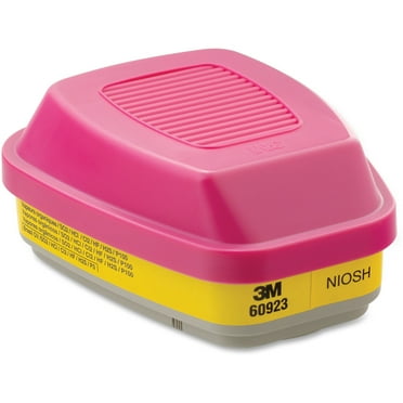 3M, MMM60923, 60923 Organic Vapor/Acid Gas Cartridge/Filter, 2, Yellow,Pink