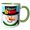 Green/White, variant on 3drose, Snowman in Top Hat Design, 11oz Magic Transforming Mug