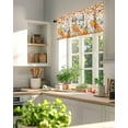 thumbnail image 3 of Fall Thanksgiving Kitchen Valances for Windows Orange White Teal Pumpkins Maple Leaf Valance Curtains&nbsp; for Kitchen /Living Room/Bedroom/ Bathroom Decor, 54"x18 " ,Rod Pocket 1 Panel, Linen, 3 of 7