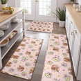 thumbnail image 2 of Pink Highland Cow Flower Pattern Kitchen Rugs Sets Of 3,Kitchen Runner Rugs Non Skid Washable,Decorative Kitchen Floor Mats for Kitchen,Sink,Laundry,17"x30"+ 17"x47" + 17"x59", 2 of 6