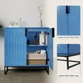 thumbnail image 3 of HLR 31.7" Kitchen Wood Accent Cabinet with 2 Doors, Sideboard with Storage for Dining Room, Blue, 3 of 7