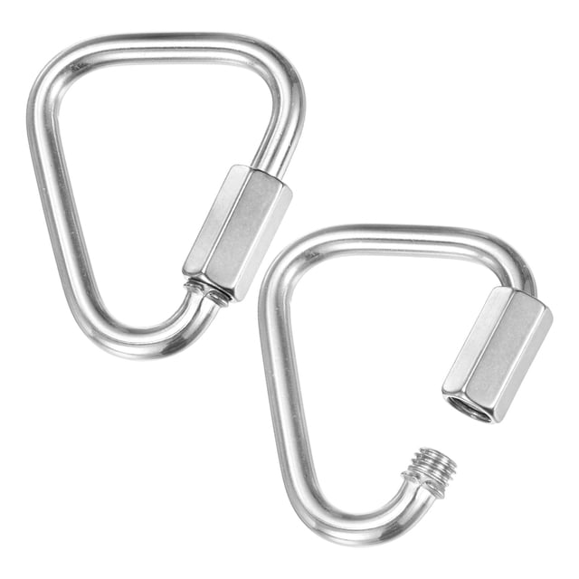 Conector de enlace rápido de 2 paquetes, M5 3/16" acero inoxidable triángulo de bloqueo enlaces de reparación de cadena para columpio/camping.