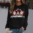 thumbnail image 2 of Women Sweatshirt Merry Christmas Round Collar Long Sleeve Print Easy Top Pullover, 2 of 7