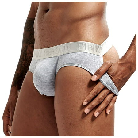 

Men s Sexy Double Tripod Solid Color Underwear Low Waist Sports Briefs
