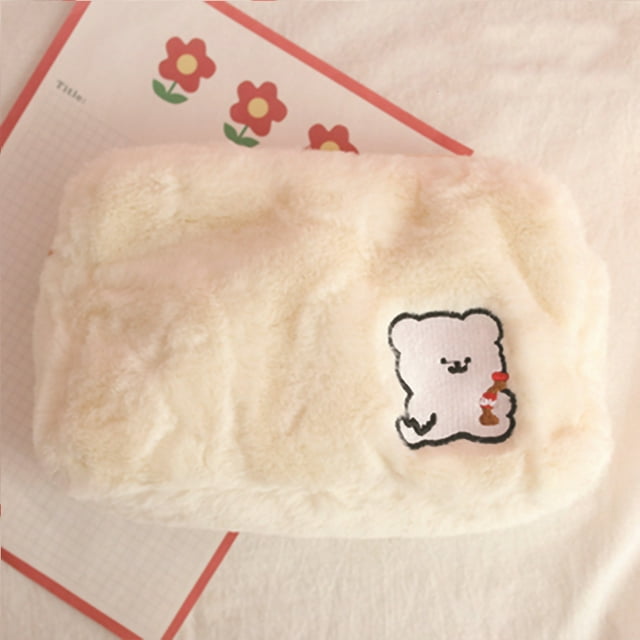 Bolsa de maquillaje de felpa, bolsa de maquillaje de felpa, lindo estuche de maquillaje de viaje, bolsa de cosméticos diseñada a medida