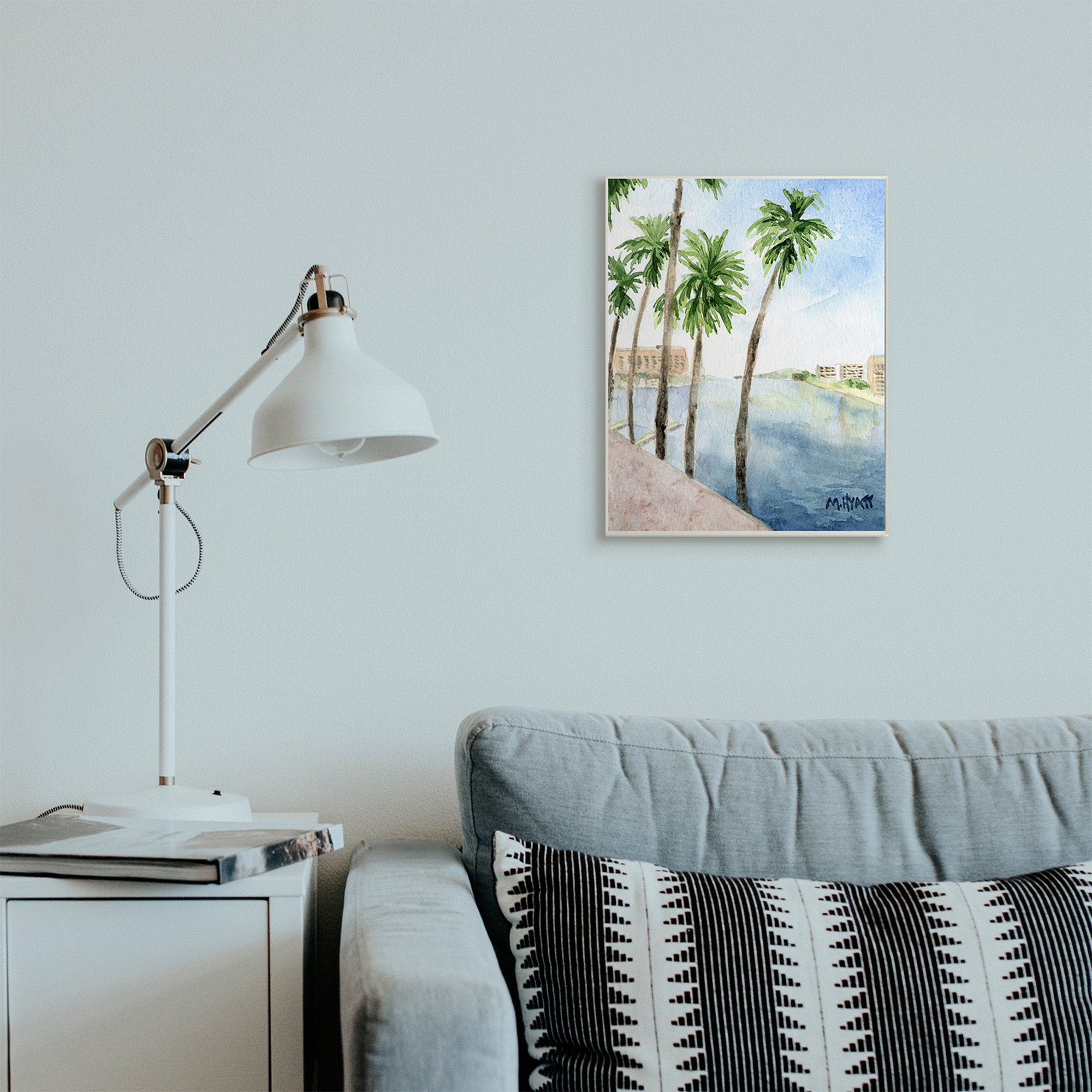 Stupell Industries Tropical Palms Along the River Edge Landscape Wall Plaque, 13 x 19, Design by Melissa Hyatt LLC