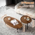 thumbnail image 3 of Nesting Coffee Table Set of 2, Walnut Coffee Tables for Living Room, Mid Century Modern Nesting Side Tables for Living Room, End Table for Small Spaces Sofa Bedside Balcony, 3 of 8