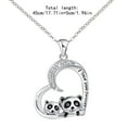 thumbnail image 4 of Cute Animal Heart Necklace for Women I You Forever and Daughter Panda Necklace Silver Panda Rhinestone Necklace, 4 of 8