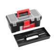 thumbnail image 2 of Caja organizadora de herramientas con bandeja extraíble y tapa transparente, caja de herramientas para pesca, para tornillos, piezas pequeñas,, 2 of 8