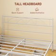thumbnail image 4 of HOMCOM Full Bed Frame Metal Platform Bed Frame with Headboard Steel Slat, 4 of 10