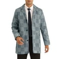 thumbnail image 1 of Abrigo de cuadros INSPIRE CHIC para hombres con solapa de muesca y bloque de color formal en gris S, 1 of 5