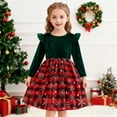 thumbnail image 2 of XEGLSBU Girls Christmas Dress Size 7 Plaid Girls Party Dress with Cartoon Snowflake Plaid Pattern Festive Holiday Tutu Gown for Toddler and Kids Casual Play Red Size 4-5 Years, 2 of 9