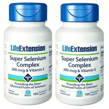 Life Extension Super Selenium Complex 200 mcg & Vitamin E 100 VCaps (Pack of