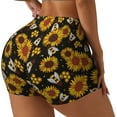 thumbnail image 2 of Xecao Sunflowers And Bww Print Workout Shorts for Women Soft Smooth Gym Yoga Scrunch Active Tennis Workout Running Shorts, 2 of 9