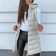 thumbnail image 4 of Long Puffer Vest WomenLong Jacket Vest Womens Vests Outerwear Zip Up Puffy Coat Long Quilted Vest Women Womens Vest With Hood Packable Sleeveless Vest For Winter Puffy Jacket For Win, 4 of 9