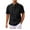 Black, variant on Men's Solid Color Short Sleeve Band Collar Casual T-Shirt Hippie Style Summer Beach Comfortable Tee Men's Lightweight Crewneck Tee Tops