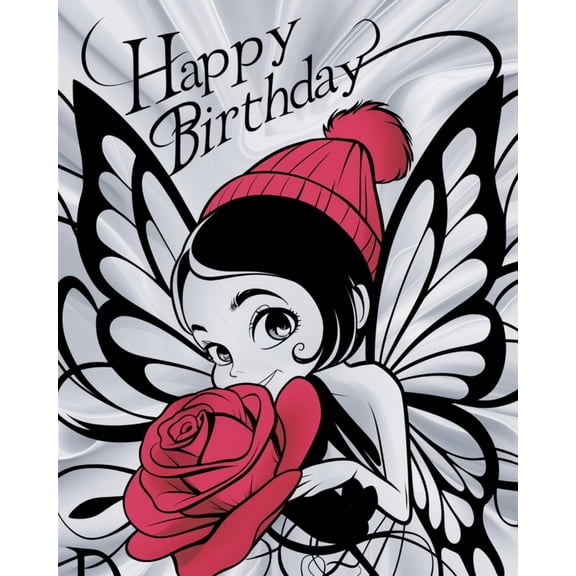 Paint by Numbers Kit for Adults -Birthday Wishes from Winter Rose Fairy - Beginner DIY Color by Number Set on Canvas Acrylic Oil Paintings Crafts, Gifts, Home Wall Decor (12 X 16 inches) -