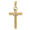 thumbnail image 4 of 14k Gold Two-tone Solid INRI Crucifix Charm Pendant, 4 of 7