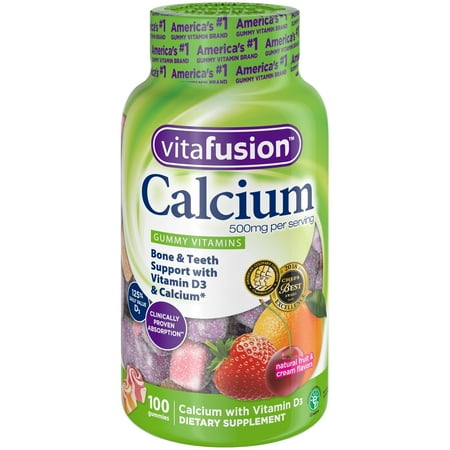 Fiber Supplement Plus Calcium - Vitafusion Calcium Supplement Gummy Vitamins, 100ct