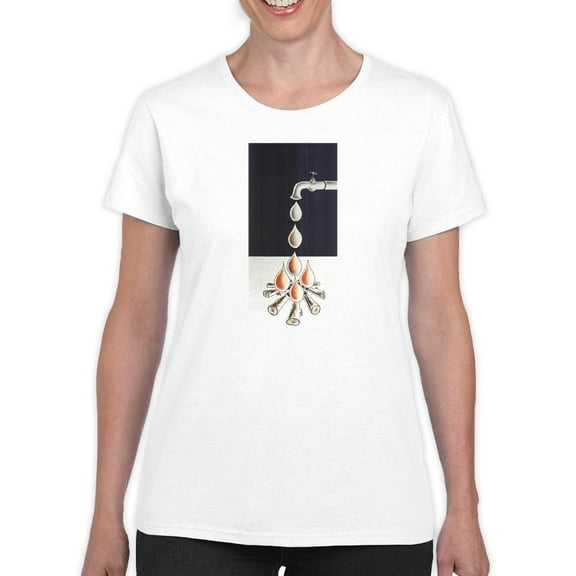 Water Burnout T-Shirt Women -Askin Ayrancioglu Designs, Female 5X-Large