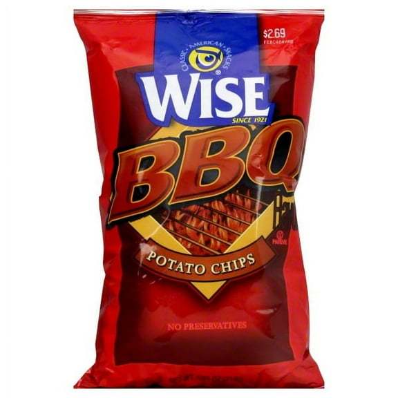 Wise BBQ Flavored Potato Chips, 6.75 Oz.