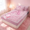 thumbnail image 3 of meiyoeat Pink Glitter Butterfly Monogrammed A Zipper Twin Comforter Sets with Fitted Sheet and 2 Pillowcases for Girls, Sparkle Floral Initial Letter Zipper Bedding Set, Pink Reversible, 3 of 6