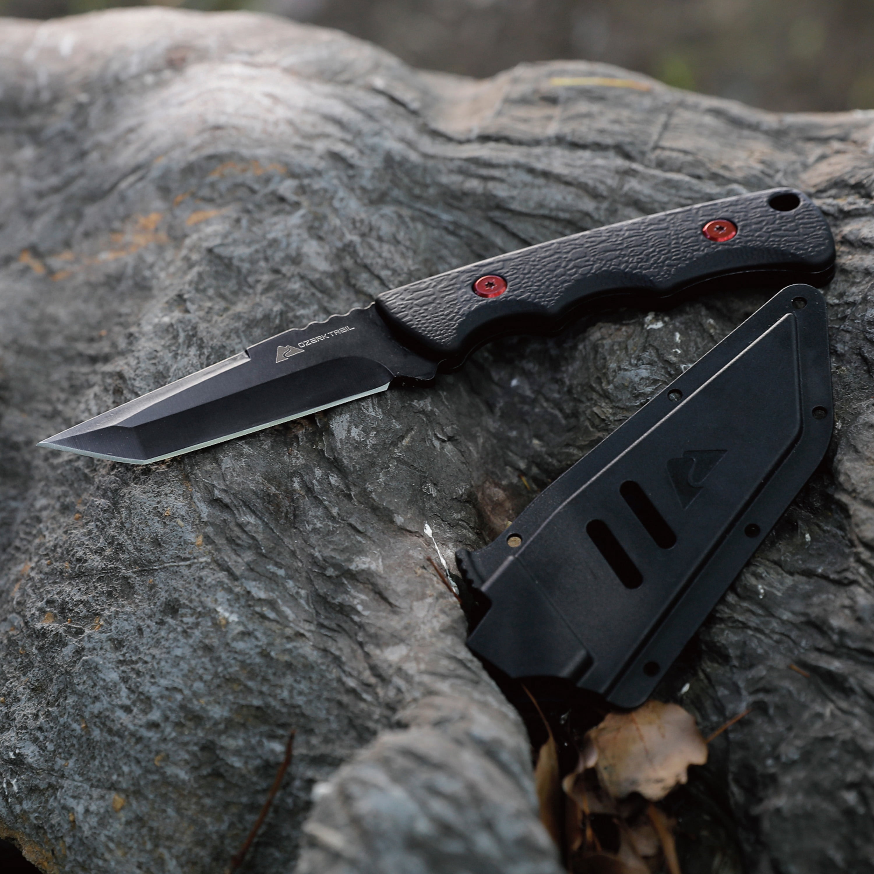 Ozark Trail Eagle Rock 7.5 inch Fixed Blade Black Tanto