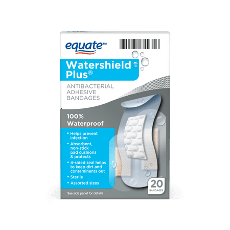 Equate Antibacterial Clear Watershield Bandages, 100 Count