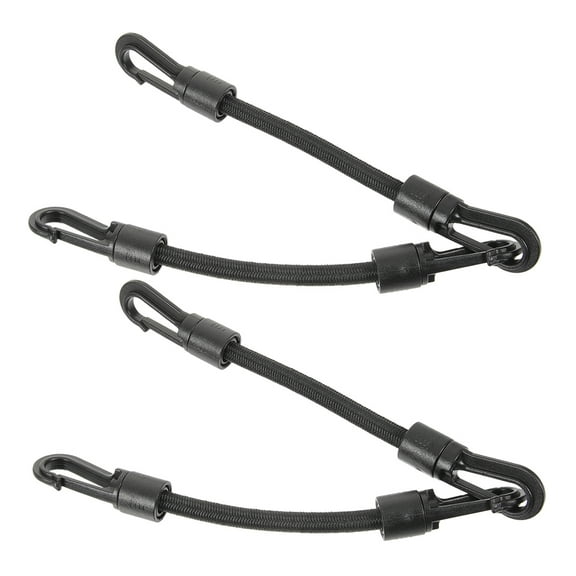 Pawsdot 4pcs Short Bungee Cord Black Rubber Rope for Kayaking Accessories Outdoor Use