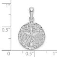 thumbnail image 3 of Million Charms 925 Sterling Silver Nautical Sea Shell Charm, Polished and Textured Sand Dollar Pendant, 3 of 4