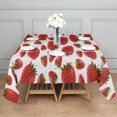 thumbnail image 3 of Red Strawberry Plants Fruit White Pattern Square Tablecloth,Waterproof Square Table Cover,Wipeable Spillproof Washable Table Cover for Home Kitchen Party Decor 60"x60"(152x152cm), 3 of 6