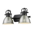 thumbnail image 1 of Golden Lighting 3602-BA2 BLK-PW 17 in. Duncan 2 Light Bath Vanity, Matte Black, 1 of 1