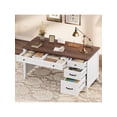 thumbnail image 2 of Ourlova 53.5 inch Executive Desk With Power Outlet Home Office Desk With Drawers Wooden Work Desk With File Cabinet Computer Desk For Work Study Writing, 2 of 8
