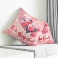 thumbnail image 3 of Valentine's Day Throw Pillow Cover Love Heart Balloons Pink Ombre Cotton Linen Cushion Cover Throw Pillow Case with Invisible Zipper for Couch Sofa Bed Chair Car 26x26 Inch, 3 of 12