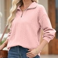 thumbnail image 4 of Qepwscx Women's Long Sleeve Tops Crew Neck T Shirts Zipper Solid/Color Collared Shirts Quarter-Zipper Top Stand Collar Sweatshirts 2025 Casual Ladies Pullover Shirts Tops Loose Fits S-XXL, 4 of 8