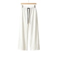thumbnail image 5 of Edvintorg Trousers Pants for Women Plus Size Elastic Waisted Casual Pant Loose Wide Leg Stretch Trouser with Drawstring Womens Fashion White S-3XL, 5 of 6