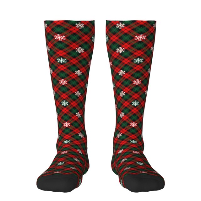 Fotbe Christmas With Character Calcetas Divertidas Estampadas para Hombre y Mujer, Calcetas de Algodón hasta la Rodilla para Caminar, Correr, Enfermería y Embarazo