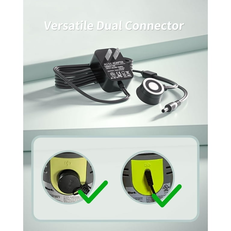 VHBW Replacement Shark Vacmop Charger, 13.3V Magnetic Dual