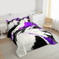 thumbnail image 3 of Manfei Purple Abstract Splatter Full Size Comforter Sets, Chic Geometric Ombre Bedding Comforter Set, Watercolor Artwork Reversible Bedding Sets, Super Cozy Room Decor, 3-Piece, 3 of 8