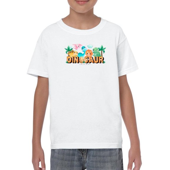 Dinosaur Friends Cute Banner T-Shirt Juniors -Image by Shutterstock,  Large