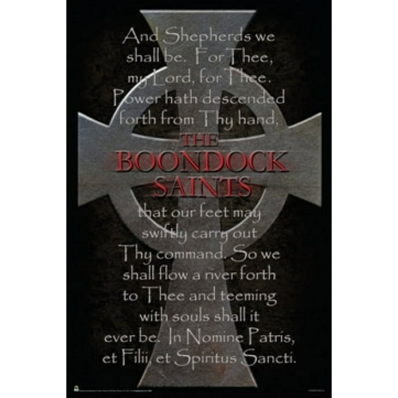 Rolled Poster The Boondock Saints Cross & Prayer 22" x 34" Framed Poster