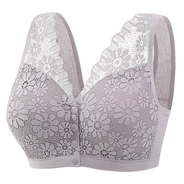 New Front Buckle Underwear Female Thin Without Ring Large Size Bra Vest Lace Bra