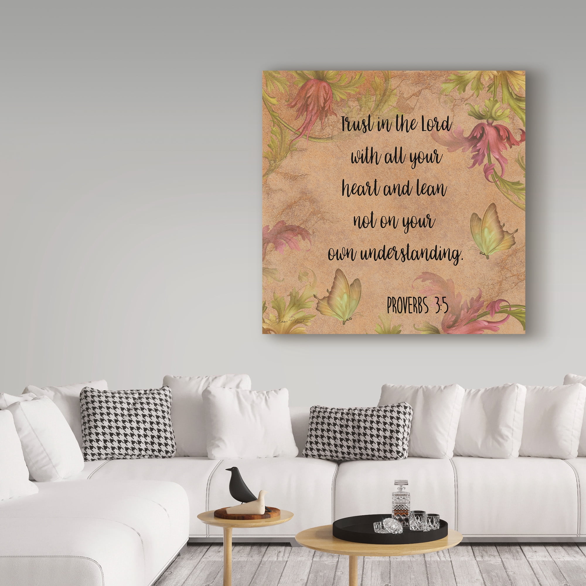 Trademark Fine Art 'Floral Bible Verse 3' Canvas Art by Jean Plout