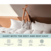 Overcloud Goose Feather and Down Pillows Queen Size Set of 2, with Premium 100% Cotton Shell | Goose Down Blend, Ergonomic Neck Support, Hotel-Grade Comfort | Hypoallergenic & Airflow-Enhanced Des