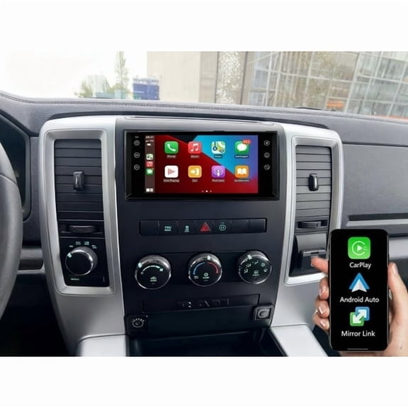 7in Android 13 Car Stereo Compatible for Dodge Ram 2009-2012, 4 64GB, Built-in Wireless CarPlay & Android Auto, GPS Navigation, AHD Backup Camera, WiFi/Bluetooth/SWC