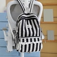 thumbnail image 4 of Women Bow Print Backpack with Multi-Pocket, Lace Trim Large Capacity School Bag for Travel Shopping (Black), 4 of 7